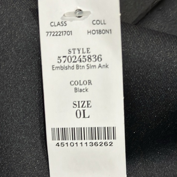 White House Black Market The Slim Ankle Pants with Jewel Buttons Size 0L - NWT - Picture 7 of 9